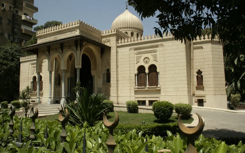 Historic stone facade of the Museum of Islamic Art on Port Said Street in Cairo